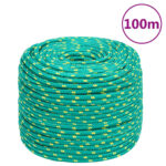 vidaXL Lodné lano zelené 10 mm 100 m polypropylén