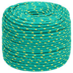 vidaXL Lodné lano zelené 10 mm 100 m polypropylén – Obrázok 2