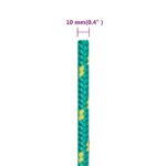vidaXL Lodné lano zelené 10 mm 100 m polypropylén – Obrázok 6