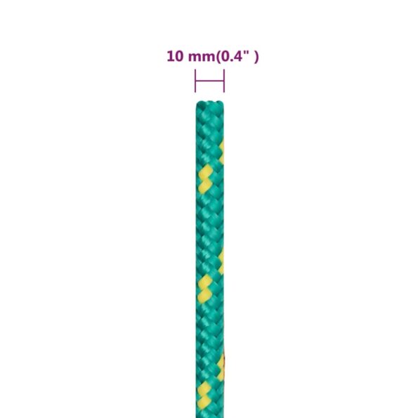 vidaXL Lodné lano zelené 10 mm 100 m polypropylén – Obrázok 6