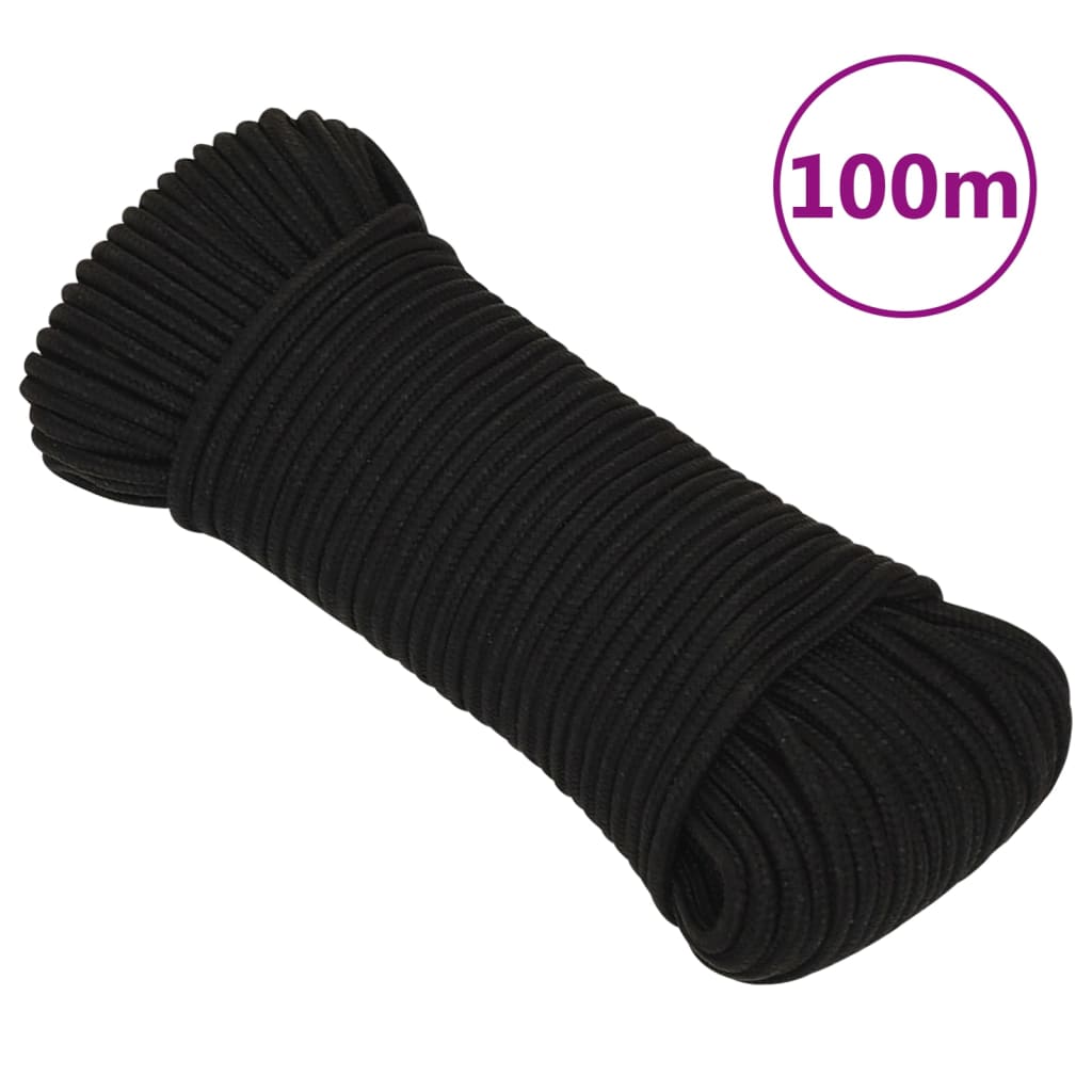 VXL8720287130789_a_en_hd_1.jpg vidaXL Pracovné lano čierne 3 mm 100 m polyester – Obrázok 1