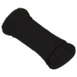 vidaXL Pracovné lano čierne 3 mm 100 m polyester – Obrázok 2