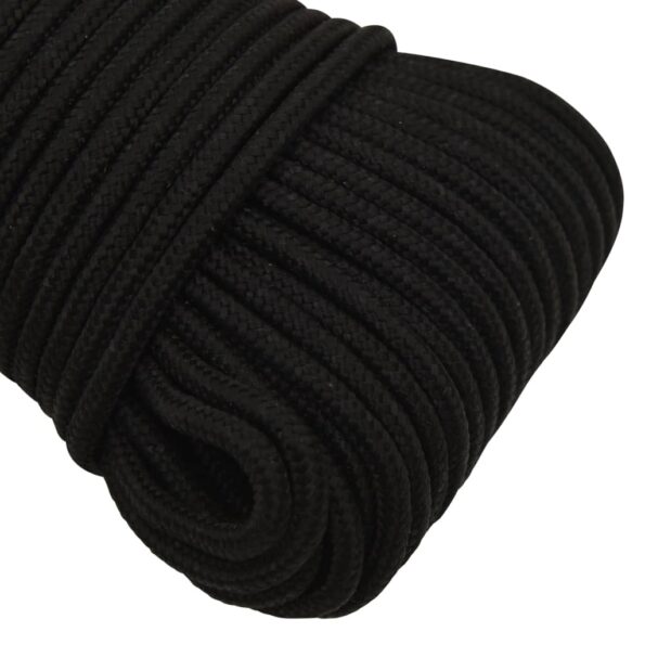 vidaXL Pracovné lano čierne 3 mm 100 m polyester – Obrázok 4