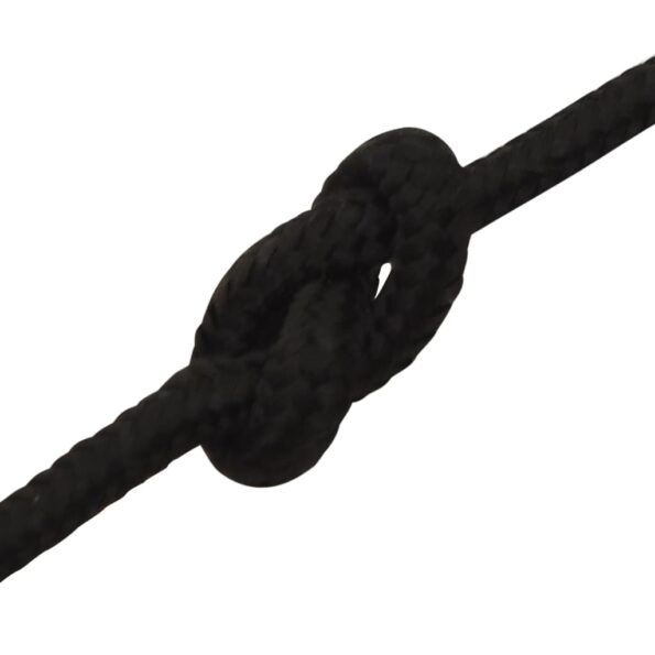 vidaXL Pracovné lano čierne 3 mm 100 m polyester – Obrázok 5