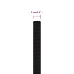 vidaXL Pracovné lano čierne 5 mm 100 m polyester – Obrázok 6