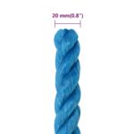 vidaXL Pracovné lano modré 20 mm 50 m polypropylén – Obrázok 6