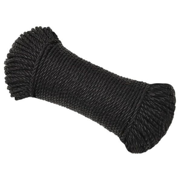 vidaXL Pracovné lano čierne 3 mm 25 m polypropylén – Obrázok 2