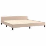 vidaXL Posteľný rám s čelom bez matraca kapučínový 160x200 cm – Obrázok 4