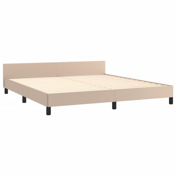 vidaXL Posteľný rám s čelom bez matraca kapučínový 160x200 cm – Obrázok 4