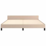 vidaXL Posteľný rám s čelom bez matraca kapučínový 160x200 cm – Obrázok 5