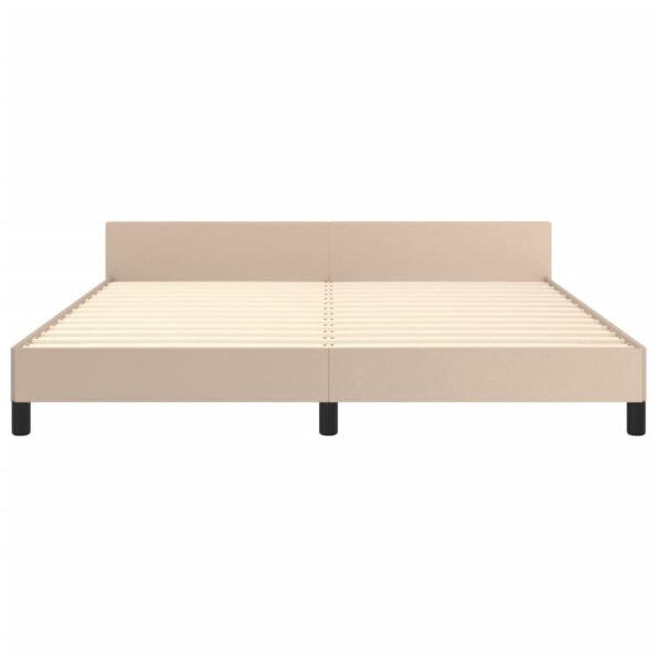vidaXL Posteľný rám s čelom bez matraca kapučínový 160x200 cm – Obrázok 5