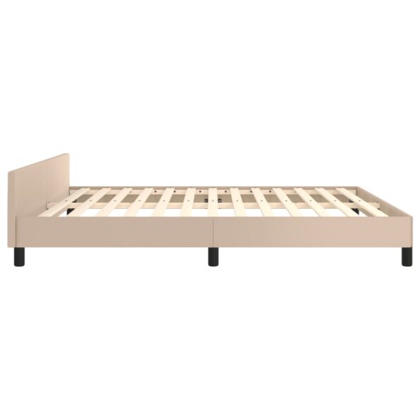 vidaXL Posteľný rám s čelom bez matraca kapučínový 160x200 cm – Obrázok 6