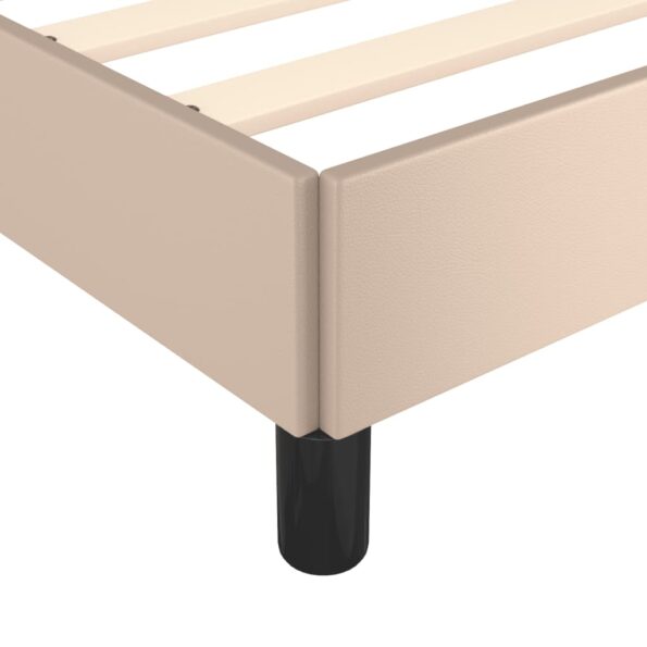 vidaXL Posteľný rám s čelom bez matraca kapučínový 160x200 cm – Obrázok 7