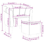 vidaXL Klubové kreslo s podnožkou ružové zamat – Obrázok 8