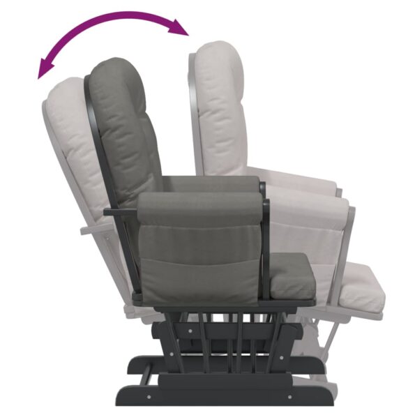 vidaXL Posuvné kreslo s podnožkou tmavosivé látka – Obrázok 9