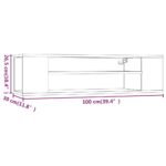vidaXL Závesná TV skrinka hnedý dub 100x30x26,5 cm spracované drevo – Obrázok 8