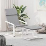 vidaXL Relaxačné kreslo bledosivé látkové – Obrázok 3