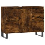 vidaXL Kúpeľňová skrinka dymový dub 80x33x60 cm kompozitné drevo – Obrázok 2