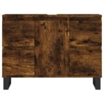 vidaXL Kúpeľňová skrinka dymový dub 80x33x60 cm kompozitné drevo – Obrázok 5