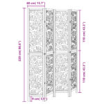 vidaXL Paraván, 4 panely, čierny, masívne drevo paulovnie – Obrázok 8