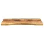 vidaXL Stolová doska so zakrivením 90x50x2,5 cm surový mangový masív – Obrázok 3