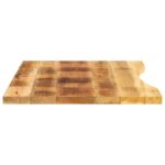 vidaXL Stolová doska so zakrivením 90x50x2,5 cm surový mangový masív – Obrázok 4