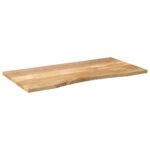 vidaXL Stolová doska so zakrivením 110x50x2,5 cm surový mangový masív – Obrázok 2