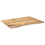 vidaXL Stolová doska so zakrivením 100x80x2,5 cm surový mangový masív – Obrázok 2