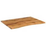vidaXL Stolová doska so zakrivením 100x80x2,5 cm surový mangový masív – Obrázok 2