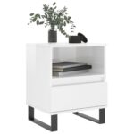 vidaXL Nočný stolík lesklý biely 40x35x50 cm spracované drevo – Obrázok 3