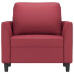 vidaXL Kreslo vínovo-červené 60 cm umelá koža – Obrázok 3