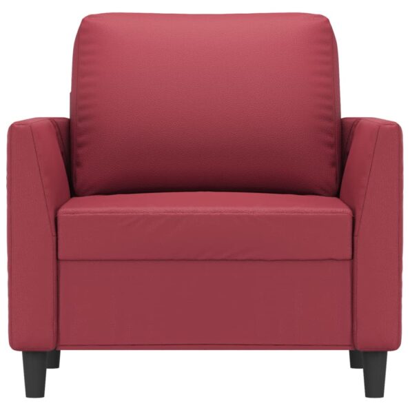 vidaXL Kreslo vínovo-červené 60 cm umelá koža – Obrázok 3