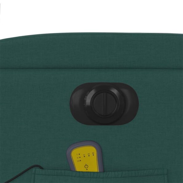 vidaXL Zdvíhacie sklápacie elektrické masážne kreslo tmavozelené látka – Obrázok 12