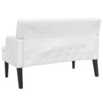 vidaXL Lavička s operadlom biela 112x65,5x75 cm umelá koža – Obrázok 5