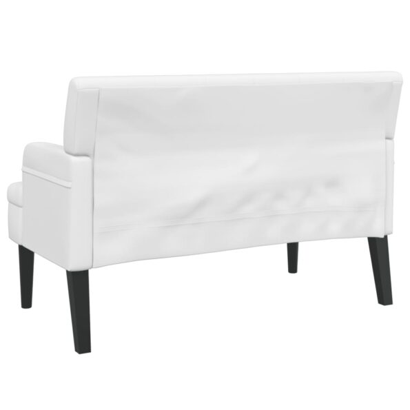vidaXL Lavička s operadlom biela 112x65,5x75 cm umelá koža – Obrázok 5