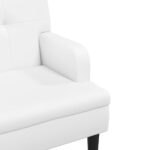 vidaXL Lavička s operadlom biela 112x65,5x75 cm umelá koža – Obrázok 6