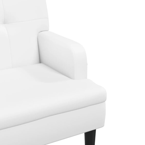 vidaXL Lavička s operadlom biela 112x65,5x75 cm umelá koža – Obrázok 6