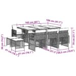 vidaXL 11-dielna záhradná jedálenská súprava vankúše béžová polyratan – Obrázok 11