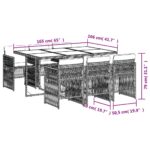 vidaXL 7-dielna záhr. jedálenská sada s vankúšmi mix béžovej polyratan – Obrázok 6