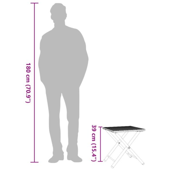 vidaXL 5-dielna záhradná jedálenská súprava skladacia hnedá polyratan – Obrázok 12