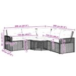 vidaXL Záhradná pohovka s vankúšmi a podnožkou L svetlosivá polyratan – Obrázok 8