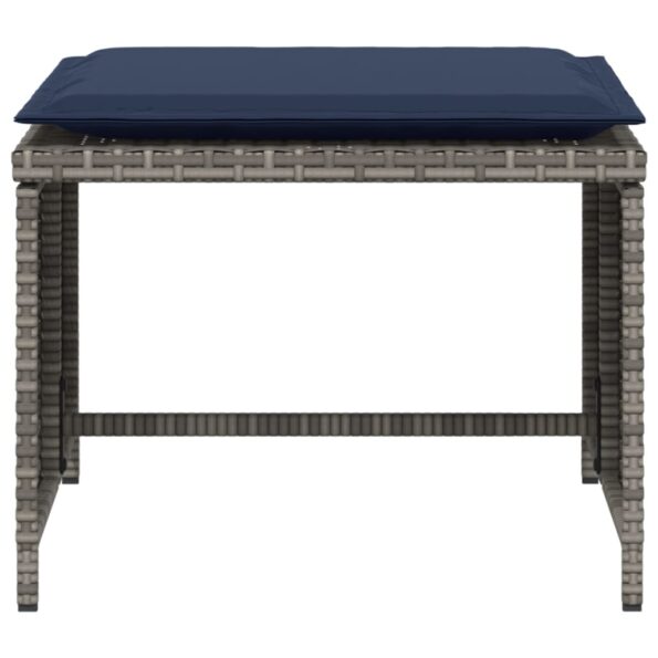 vidaXL Záhradná stolička s podnožkou sivá polyratan – Obrázok 7