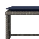 vidaXL Záhradná stolička s podnožkou sivá polyratan – Obrázok 10