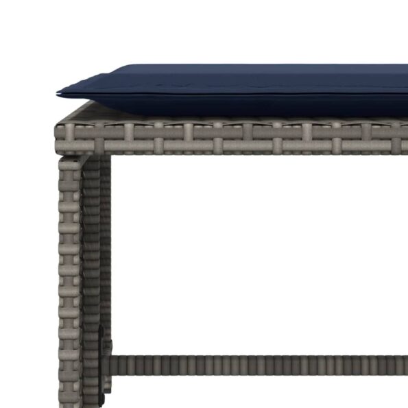 vidaXL Záhradná stolička s podnožkou sivá polyratan – Obrázok 10