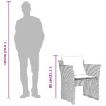 vidaXL Záhradná stolička s podnožkou sivá polyratan – Obrázok 11