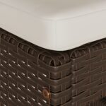 vidaXL Záhradné barové stoličky s vankúšmi 2 ks hnedé polyratan – Obrázok 7