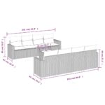 vidaXL 9-dielna záhradná súprava pohoviek s vankúšmi sivá polyratanová – Obrázok 3