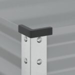 vidaXL Záhradný kvetináč sivý 45x45x88 cm oceľ – Obrázok 7