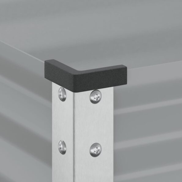 vidaXL Záhradný kvetináč sivý 45x45x88 cm oceľ – Obrázok 7