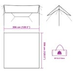 vidaXL Kempingová plachta hnedá 306x306 cm vodotesná – Obrázok 12